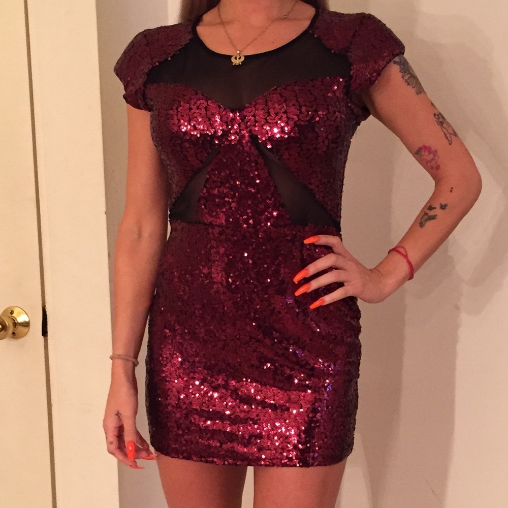 Dress Black mesh w/ sequins NWT✨